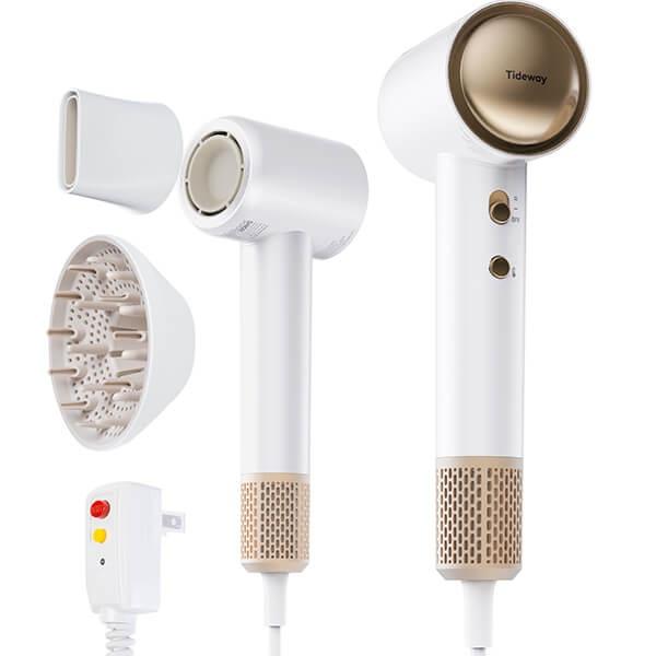Tideway SilkJet Pro High-speed Ionic Blow Dryer - 110000 RPM Brushless Motor, Ionic Technology, 4 Temperature Settings, Thermo Control Thermal Protection, Ergonomic Design, Optimized Airflow, Gentle Drying Hair Tool for Men & Women, Ideal Gift summerwins,
