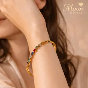 Rainbow Gem Gold Bracelet – Stainless Steel 18K PVD