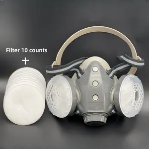 Reusable Dust Mask, Dustproof Anti-gas Half Face Mask with Filter with Anti-fog glasses, Safety Dust Mask for Coal Mine Grinding Decoration, Industrial Dust Mask, Dustproof Gasproof Mask