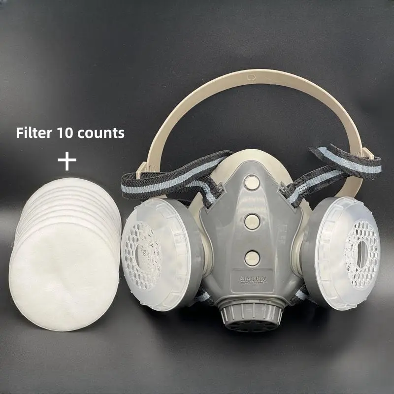 Reusable Dust Mask, Dustproof Anti-gas Half Face Mask with Filter with Anti-fog glasses, Safety Dust Mask for Coal Mine Grinding Decoration, Industrial Dust Mask, Protective Mask, Dustproof Gasproof Mask