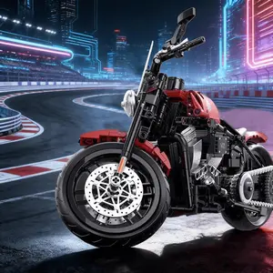 Creative Mechanical Vintage Motorcycle Building Block Model, Easy Assembly Toy Set, Perfect Gift for Collectors, Kids New Year Birthday