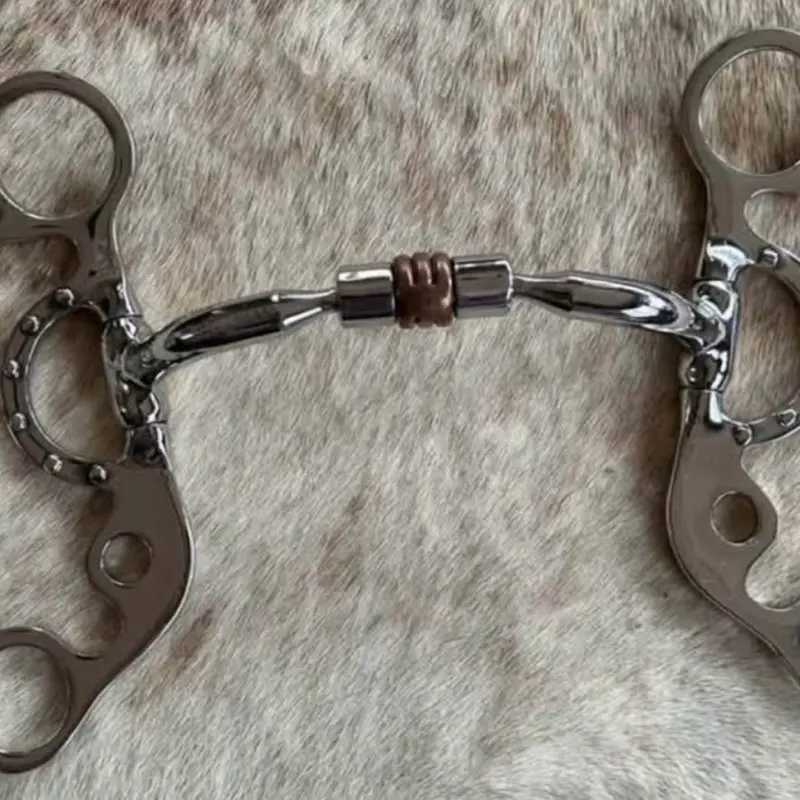 Short Shank 5” Mouth Comfort Jointed Snaffle Copper Rollers Horse Bit