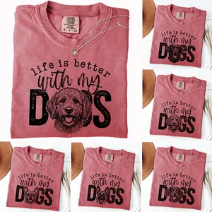 Life Is Better With My Dogs Comfort Colors Tee, 50+ Dog Breeds Available, German Shepherd French Bulldog Corgi Shirt, Funny Dog Mom Gift