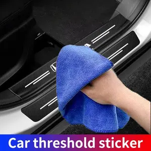 4/5/8/9PCS set Carbon Fibre Threshold Protection Strip Universal Anti-scratch and Anti-collision Door Decorative Strip Sticker For Honda