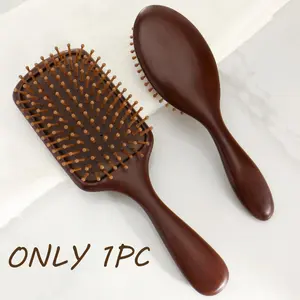 Natural Sandalwood Folding Comb, Soft Cushion Design, Anti-Static, Heat Resistant, Long Handle, Ideal for Home Use, Unisex Gift