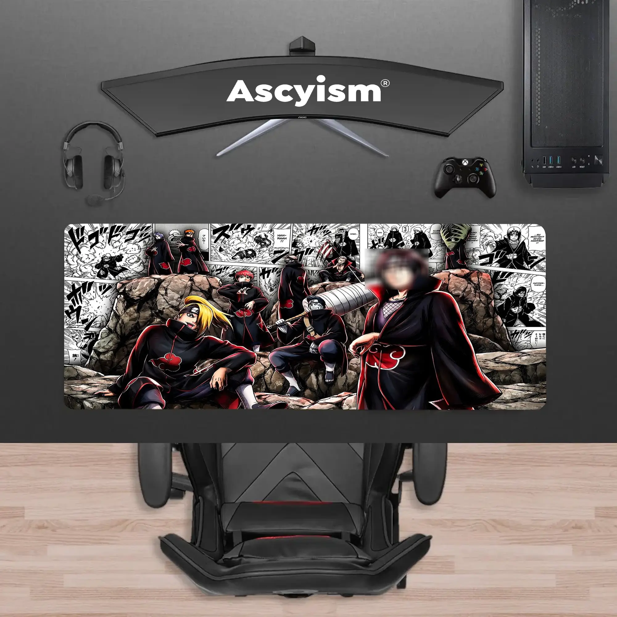 Akatsukiiiiii Members Naruto Anime Gaming Mouse Pad, ltachi Deidara Kisame Manga Collage Extended Desk Mat, Large Keyboard Pad, Waterproof Non-Slip Rubber Base Mousepad for PC Gamer Setup, Gaming Room Accessories, Office Gift and Desktop Decor, 40x20 Inch
