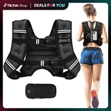 【BackToSchool】BAGAIL Weighted Vest, 5lbs/8lbs/10lbs/12lbs/15lbs/20lbs/25lbs/30lbs Weight Vest with Detachable Phone Pouch, Rucking Vest for Women, Men, Walking, Training, Running Summervibes