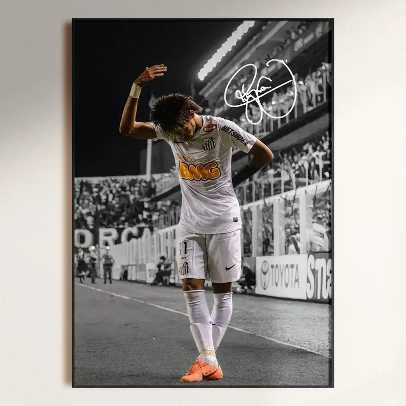 Neymar Jr Poster, Signed Neymar Poster, Neymar Fan Gift, Signed Football Poster, Football Decor, Soccer Wall Art