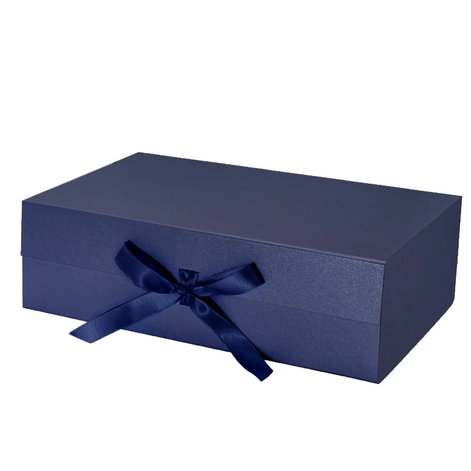 2 Piece Ribbon Foldable Gift Packaging Box, Magnetic Closure Rectangular Gift Box, Wedding Bridal Shower Birthday Party, 35x20x12cm, Boxes for Wrapping Gifts
