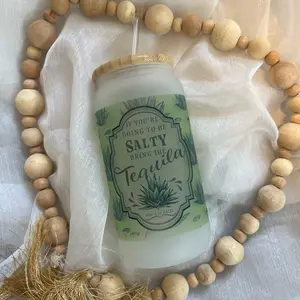 Salty Tequila 16 oz Frosted glass beer can