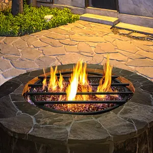 Father's Day Gift VEVOR Fire Pit Grate, Heavy Duty Iron Round Firewood Grate, Round Wood Fire Pit Grate 18", Firepit Grate with Black Paint, Fire Grate with 4 Removable Square Legs for Burning Fireplace and Firepits