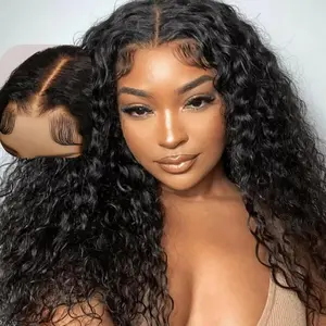 Deep Wave 13x6 Lace Front Wigs Human Hair Wigs Brazilian Transparent Deep Curly 7x5 Glueless Wigs Human Hair Lace Front Wigs Pre Plucked 250% Density Natural Color