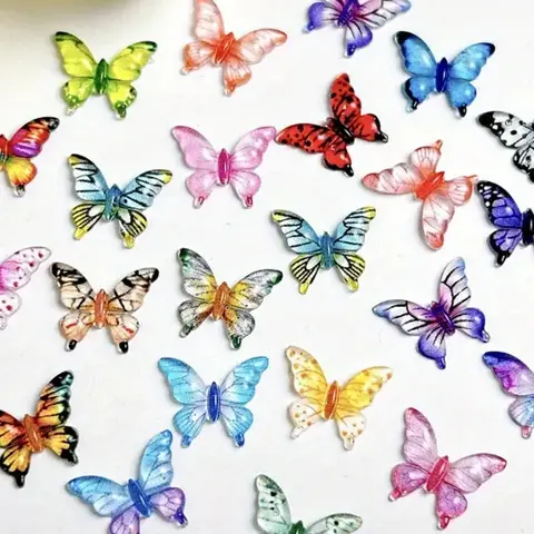 50/110pcs Mini Resin Butterfly Decorations, Colorful Ornaments, Nail Art Butterflies Suitable for Nail Art, Scrapbooking, Hair Clips, Jewelry Making, Christmas Crafts, Home Decor, Butterfly Nails, Nail Art Supplies, Nail Art Products