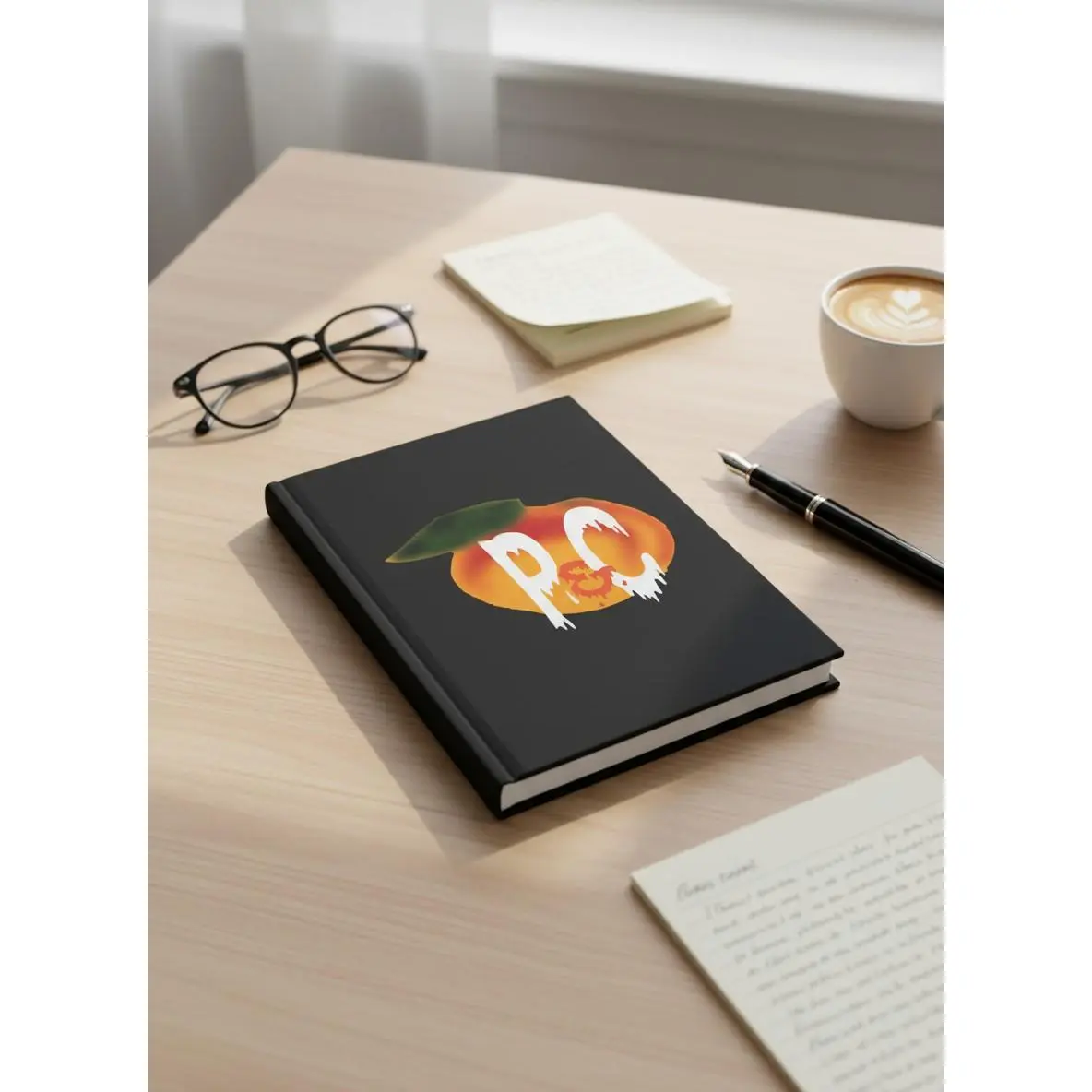 P & C Logo Classic Hardcover Journal - Journaling Supplies, Matte Finish, 5.75"x8" In, 150 Sheets College Ruled Notebooks, Customizable Design Notebooks, Full Print Office Stationery, All Over Print Notebooks