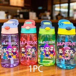 K-Pop Color 480ml Party Cup, Large-Capacity Water Cup with Straw, Portable Handle, Leak-Proof Design, Ideal for Birthdays & Holidays
