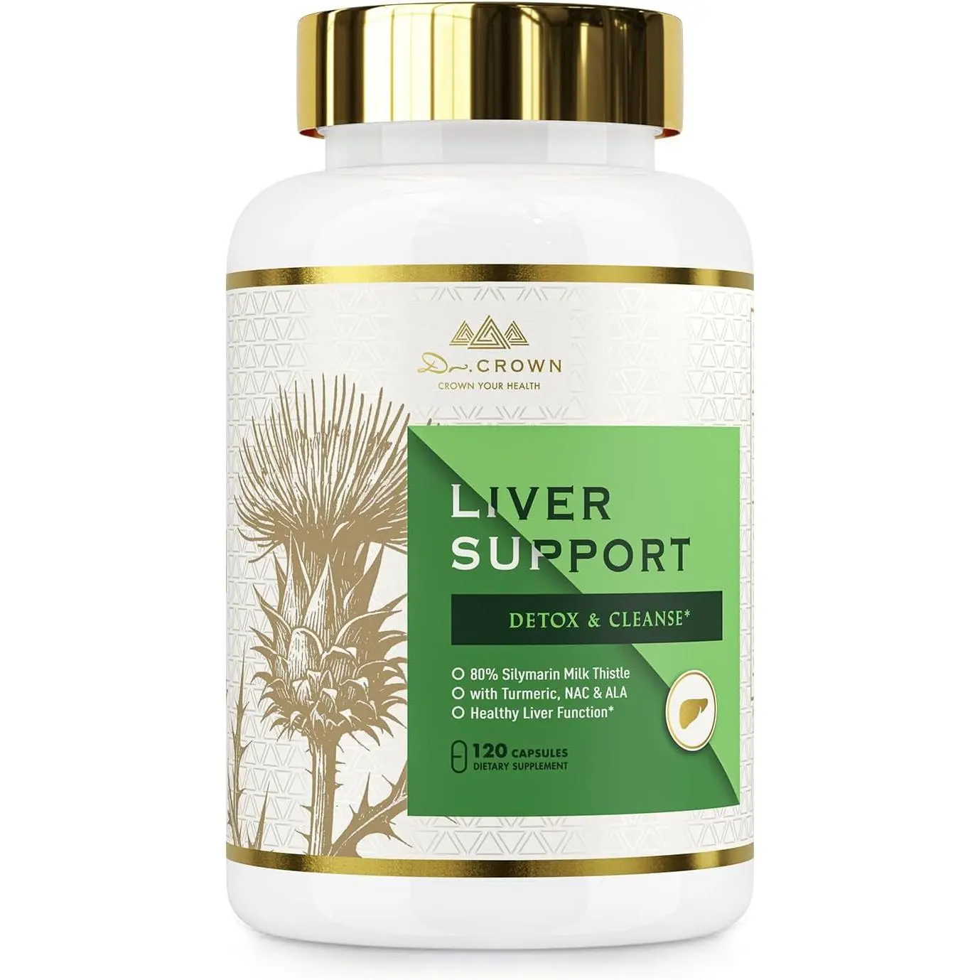 Milk Thistle Supplement 80% Silymarin with NAC N-Acetyl Cysteine Artichoke Turmeric Dandelion Herbal Formula for Liver Cleanse Detox Repair and Antioxidant Support Daily Herbal Health Supplement Pills Gluten-Free