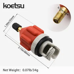 KOETSU Inflatable Boat Air Valve Adapter - Black & White Pump Connector for Boston Air Valve, Paddle Board, Kayak, and Rubber Boats - Easy Installation for Outdoor Water Activities, Boat Inflation Tool| Secure Connection| Flexible Material