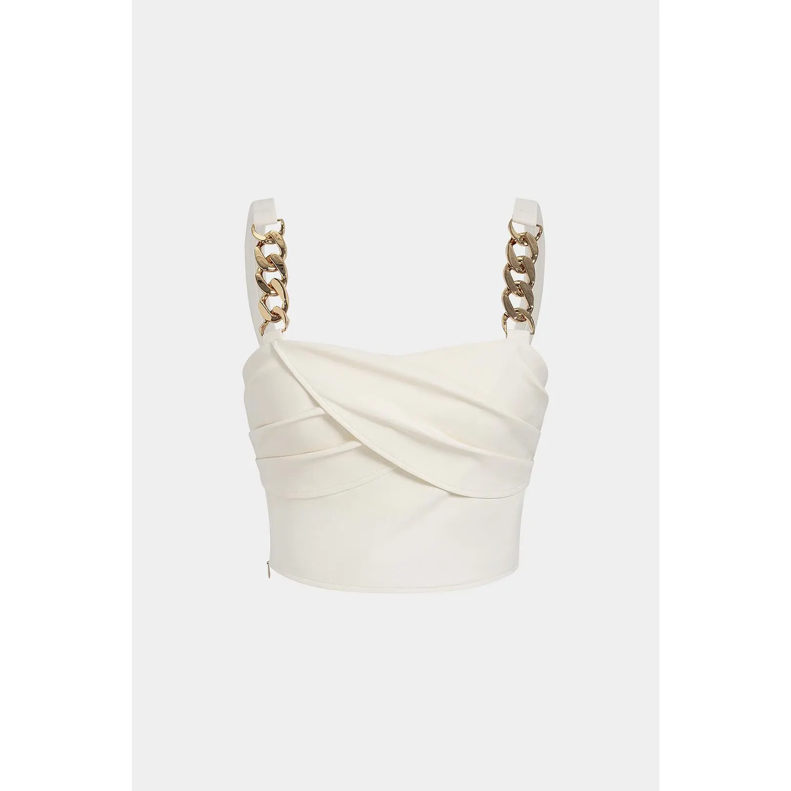 Metallic Chain Ruched Cami Top