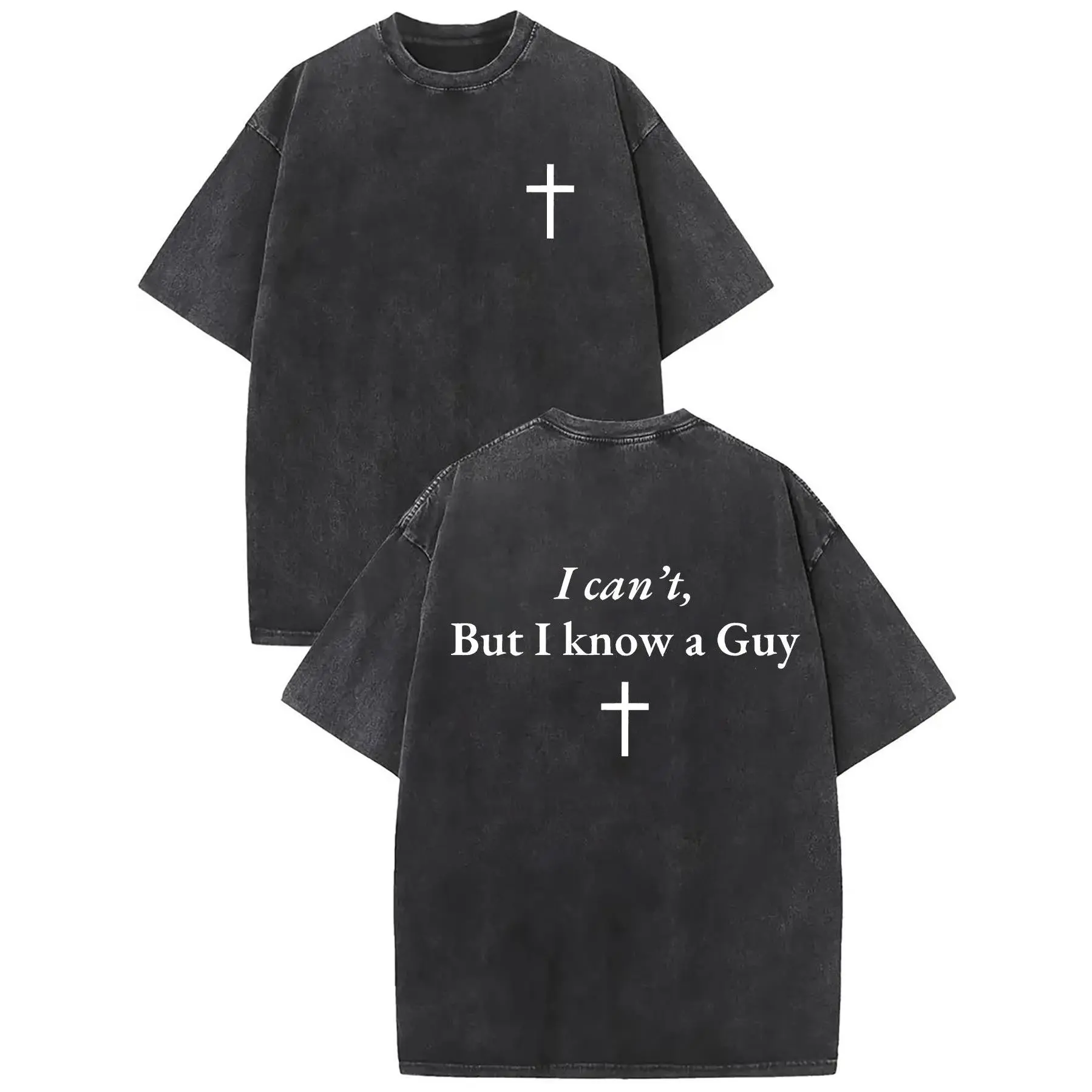Printed Oversized Cotton Drop Shoulder T-Shirts for Mens Vintage Streetwear Basic Tees Baggy Relaxed Fit Unisex Tops Acid Wash T shirt Womens