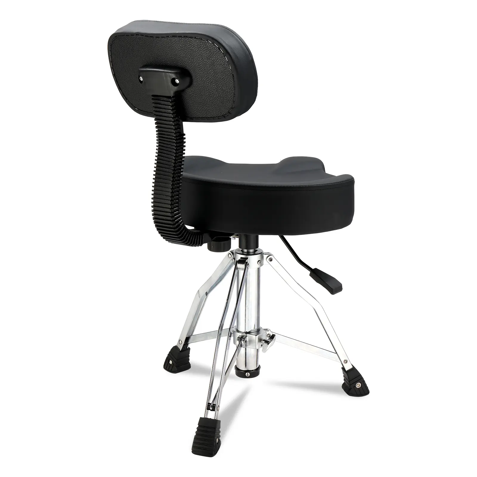 Drum Throne with Backrest Hydraulic Adjustable Drum Stool, Heavy Duty Saddle Drum Seat 360 Swivel for Drummers