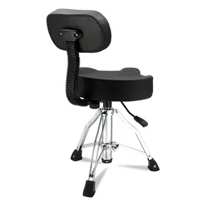 Drum Throne with Backrest Hydraulic Adjustable Drum Stool, Heavy Duty Saddle Drum Seat 360 Swivel for Drummers