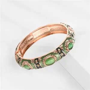 Enamel Bangle Bracelet Alloy Cloisonne Bohemian Style Jewelry Fashion Gift Party Festival Anniversary Valentines Day Women Girls Lucky Charm Trendy Ethnic Style