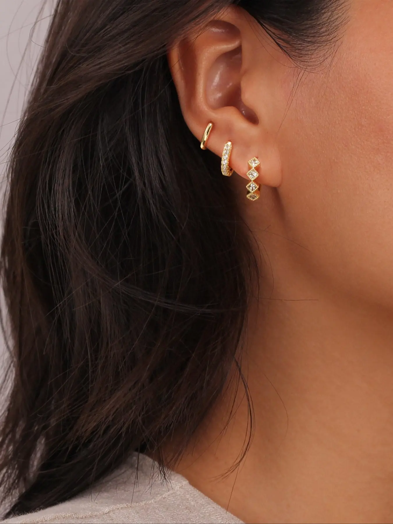 Elegant Cubic Zirconia Earrings Set, 3 Pairs Cute Stud Earring Sets Jewelry Gift for Women, Perfect for Daily Wear, Fashionable Ear Accessories, Versatile Earrings, Studs Earrings