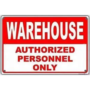 New Street Sign Metal Tin Sign/Warehouse Authorized Personnel Only No Entry Caution Alert Safety Sign Outdoor Safety Warning Decoration 8x12 Inches Aluminum Sign