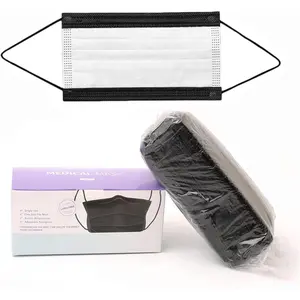 Black Disposable Protective Mask - Pack of 50, Earloops & Adjustable for Daily Use - Non-Woven Face Masks from Healthy Supplies