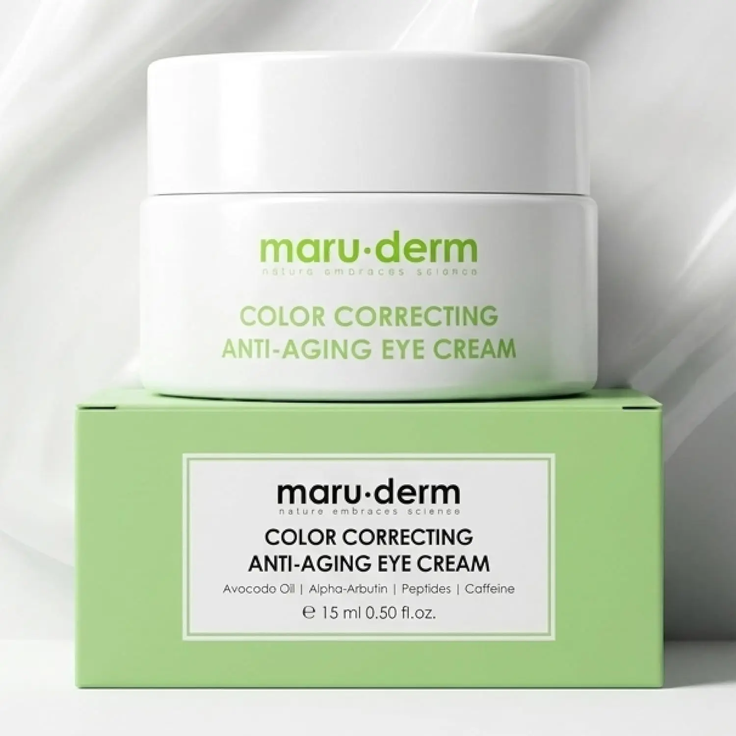 Maruderm Color Correcting Anti-Aging Eye Cream with Caffeine, Hyaluronic Acid & Peptides—Targets the Look of Dark Circles, Puffiness & Fine Lines, 0.5 fl. oz. (15 mL)