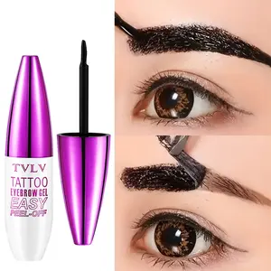 Long-Lasting Waterproof Sweatproof Peelable Semi-Permanent Eyebrow Gel, Quick Drying Brow Wax, Non-Fading Natural Look, Easy Application, Tinted Brow Gel