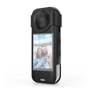 For Insta360 X5 PULUZ Silicone Protective Case with Lens Cover (Black)