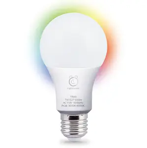 212 MAIN Compact WiFi-Enabled Smart Bulb Alarm Clock (Model LA-SMART-BULB) - 7W, WiFi Control, Multicolor Lighting, Wake Alarm, Wake-Up Aid, Color-Adjustable, Decorative, Illuminated, Light-Emitting Indoor Home Decor Clock, Color-Adjustable Alarm Clocks,