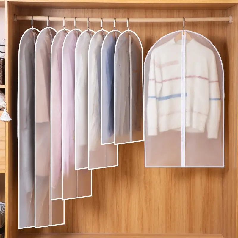 Clear Hanging Garment Bags (2pcs/5pcs Set) - Waterproof Suit Cover with Zipper, Dustproof Wardrobe Organizer for Coats, Jackets & Shirts, Transparent Plastic Clothes Protector for Closet Storage Garment Covers