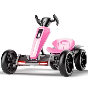 12V Electric Go Kart for Kids 3-6 | Foldable Design with Adjustable Seat & 4 EVA Wheels | Crazy Cart Toy for Boys and Girls (White)