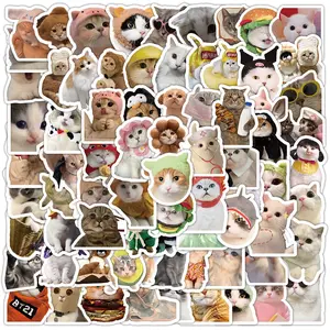 100PCS Realistic and Cute Cartoon Little Cats Graffiti Stickers for Helmet Bicycle Hand Account Pencil Case Decals LanLanStickersWorld