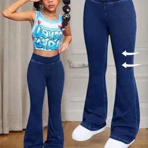 Girls' Fashion Casual Flared Jeans, Elastic Slim Fit Design, Perfect for Daily Wear & All-Season Comfort, Batch No. 202410