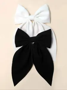 2pc Elegant Temperament Bow Hair Clip, Minimalist Design for Women & Girls, Perfect for Parties & Everyday Wear, Versatile Accessory