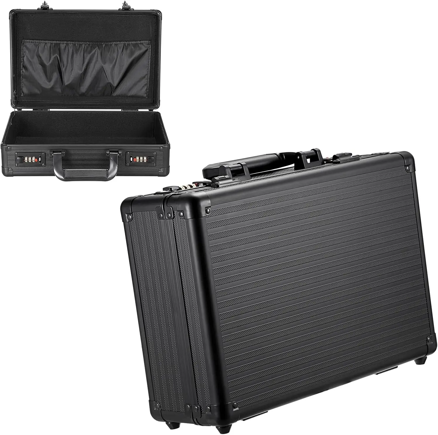File Organizer Storage Box with Combination Lock and Handle, 14.2x9.4x4.5 Inch, Portable Locking Hard Briefcase for Paperwork Documents & Valuables, Security Box for Office Business Trip