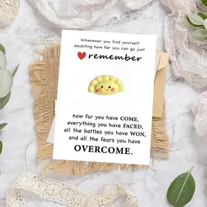1-100pcs Resin Dumpling Jiaozi Potsticker Embrace Card, Mixed Color Themed Decor for Garden & Aquarium Pottery, Unique Gift for Father's Day