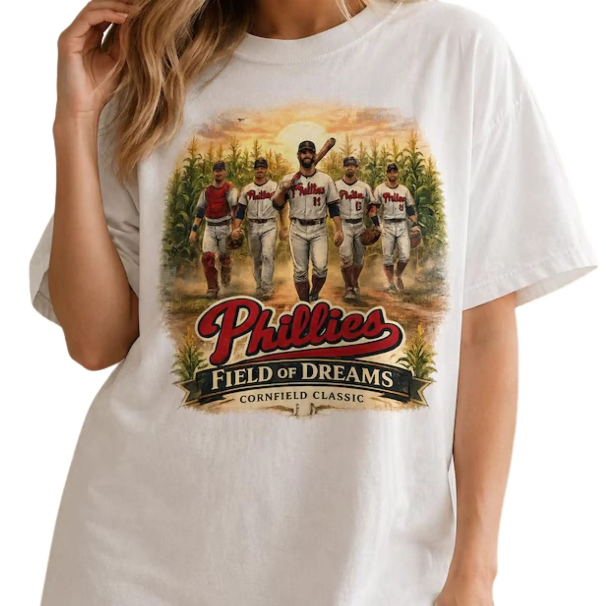 Vintage Phillieees Field of Dreams Shirt, Baseball Graphic T-Shirt, Philadelphia Baseball Fan Gift, Cotton unisex T-shirt, Tr