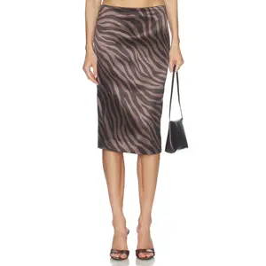 Camila Coelho Selena Midi Skirt in Brown Zebra