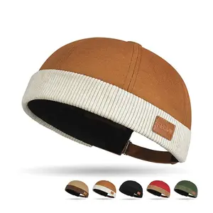 Dome Melon Cap Men Women Fashion Vintage Brimless Hat Hip Hop Landlord Hat Unisex Skullies Beanie Multicolor Docker Cap