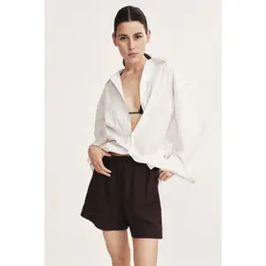 H&M Drawstring-detail linen-blend shorts