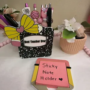 Teacher Sticky Note Holder, Pencil Sticky Note Holder, Teacher Gifts, Desk Decor, Gift Ideas