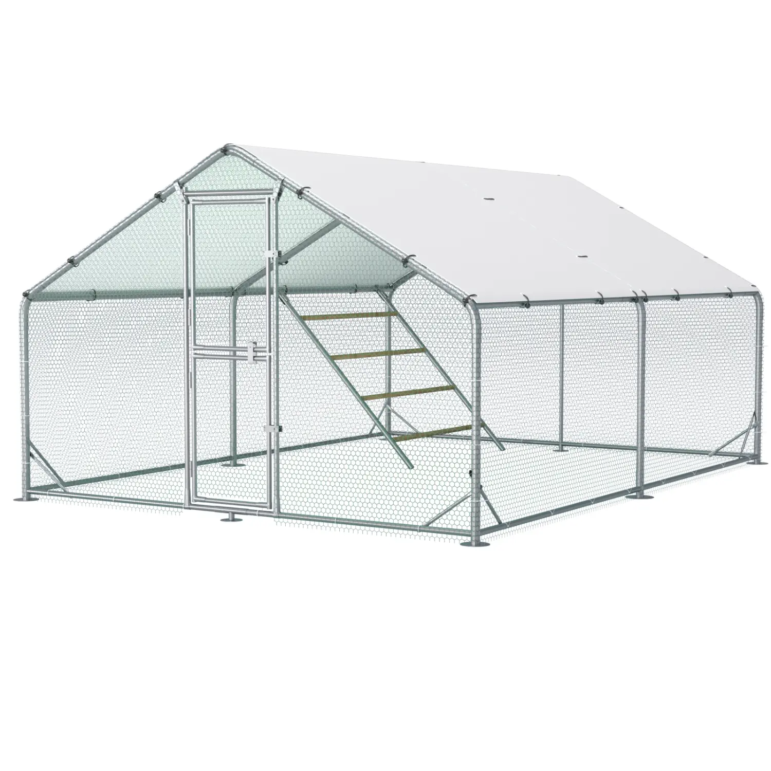 Large Metal Chicken Coop, 10x13x6.5FT Chicken Runs for Yard with Cover Large Metal Chicken Coop, 10x13x6.5FT Chicken Runs for Yard with Cover