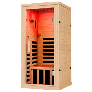 AMERLIFE Infrared Sauna for 1/2/4 Person, Low EMF 930W/110V&1463W/110V&2145W/110V Hemlock Wood Sauna with Tourmaline Foot Warmer, 7-Color Light Therapy,Best Gift Ideas/Christmas Gifts