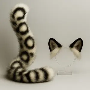 Realistic Snow Leopard Ears & Tail Set | Anime Kemonomimi, Furry, Petplay Roleplay Costume