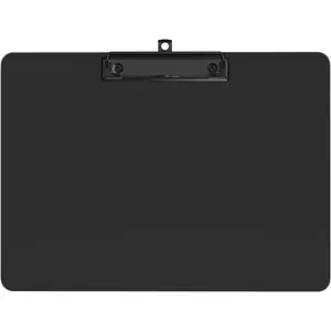 Black Horizontal Clipboard, 12.5 x 9 Letter Size for Classroom, Students, Teacher, Nurse, A4 Landscape Layout, 8.5 x 11 Clip Board with Low Profile Black Clip, Office & School Supplies