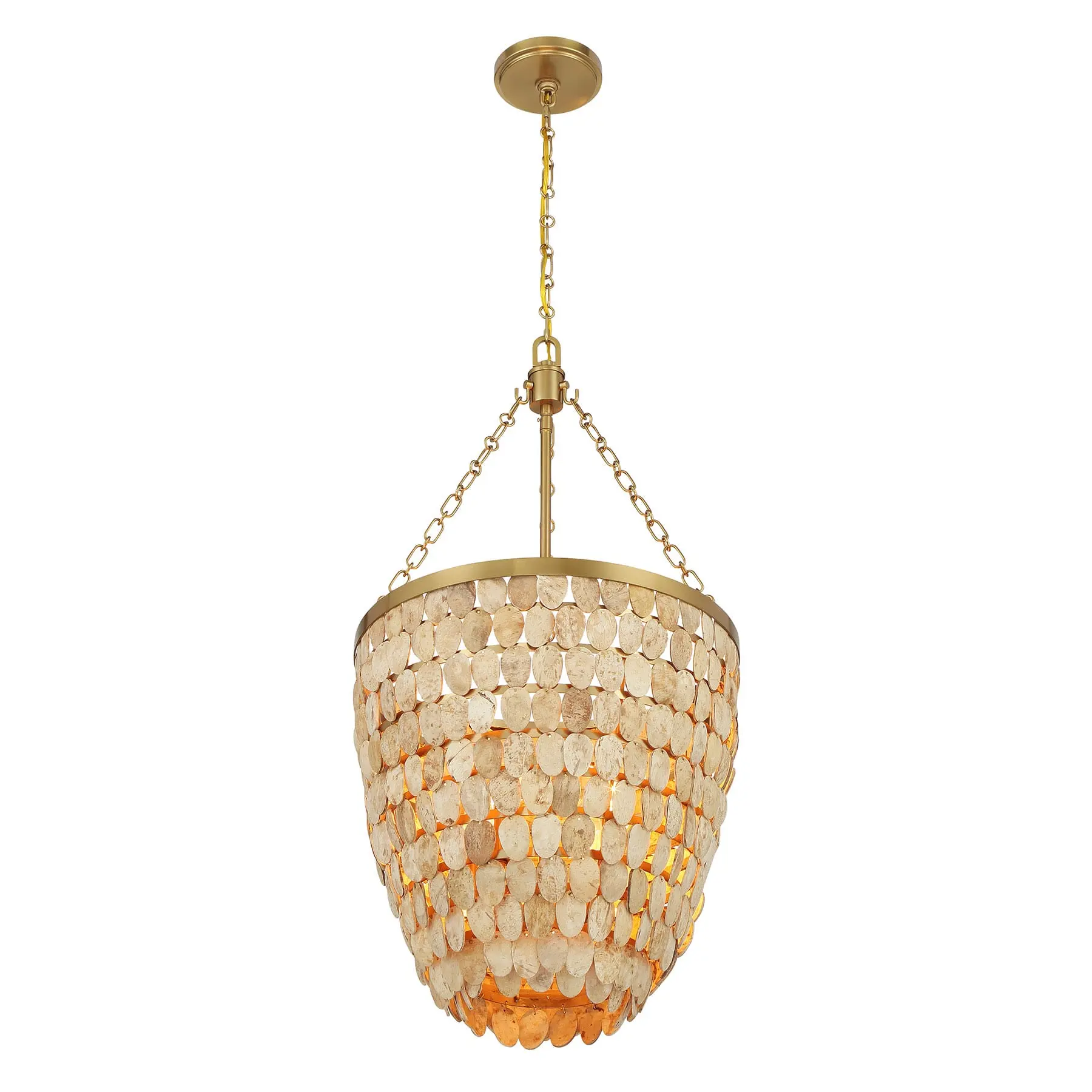 Catalan 4-Light Pendant in Warm Brass by Breegan Jane